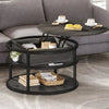 Round Wood Grey Coffee Table