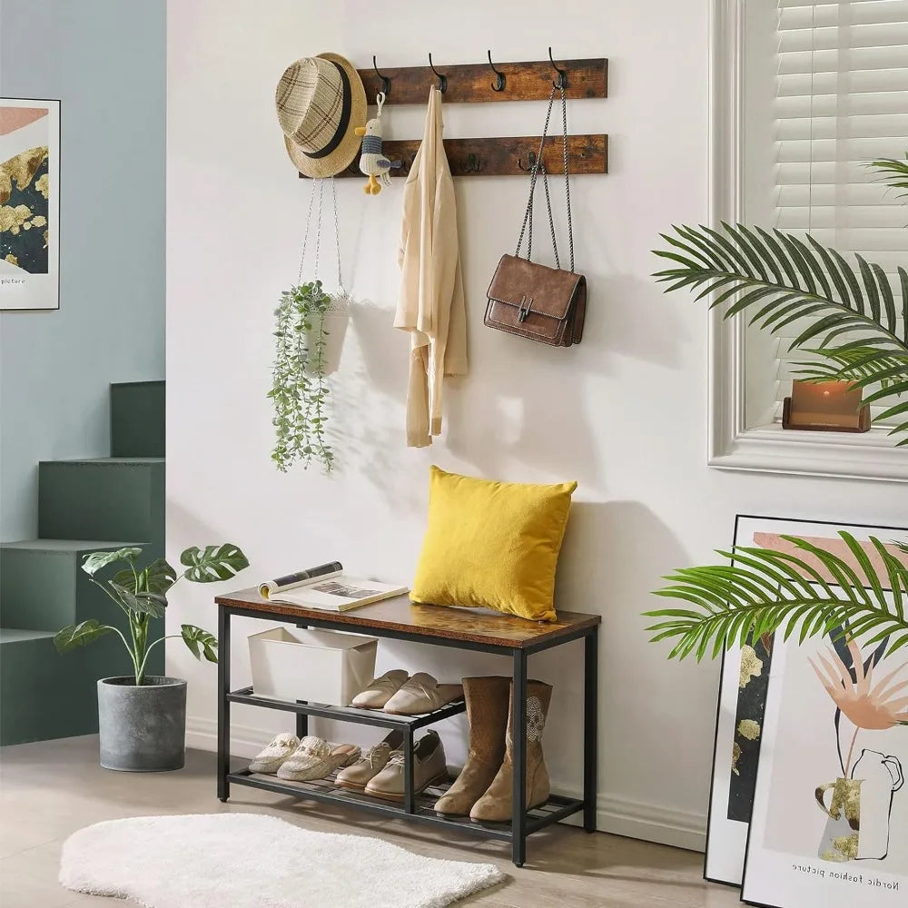 Hallway Shoe Rack with Clothes Hook