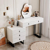 White Dressing Table with 3-color Touch Screen illuminated Mirror